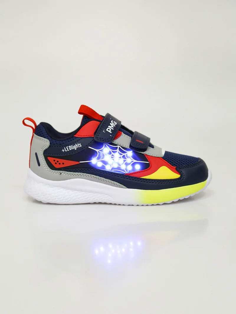 Sneakers da bambino con luci e strappi - multicolore