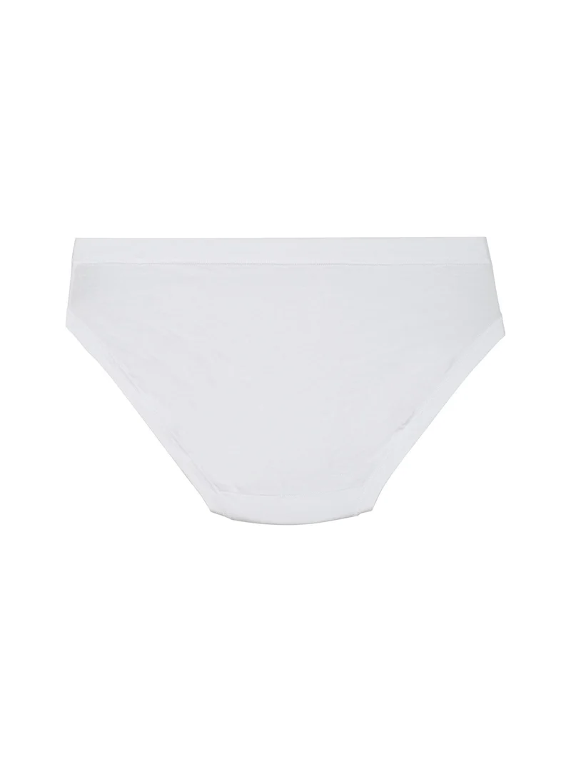 Confezione da 3 mini slip da donna in cotone bielastico - bianco
