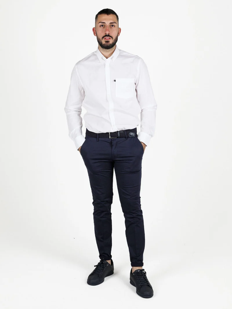 Camicia da uomo a maniche lunghe regular fit - bianco