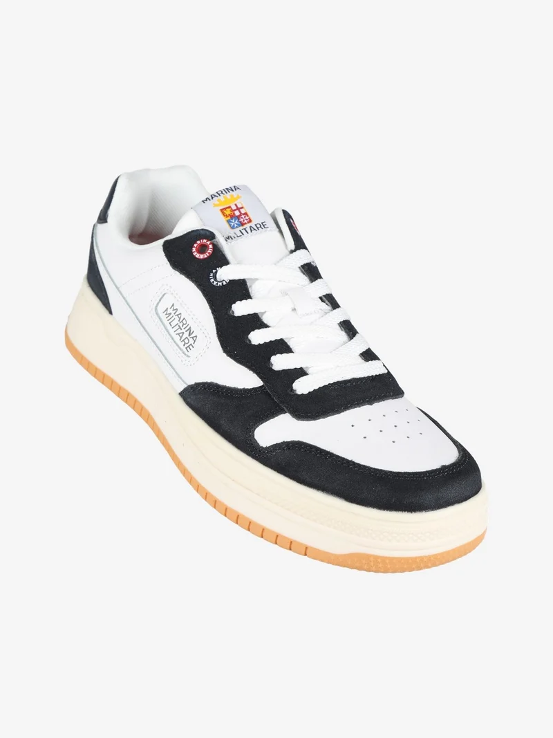 Sneakers basse in pelle da uomo - blu