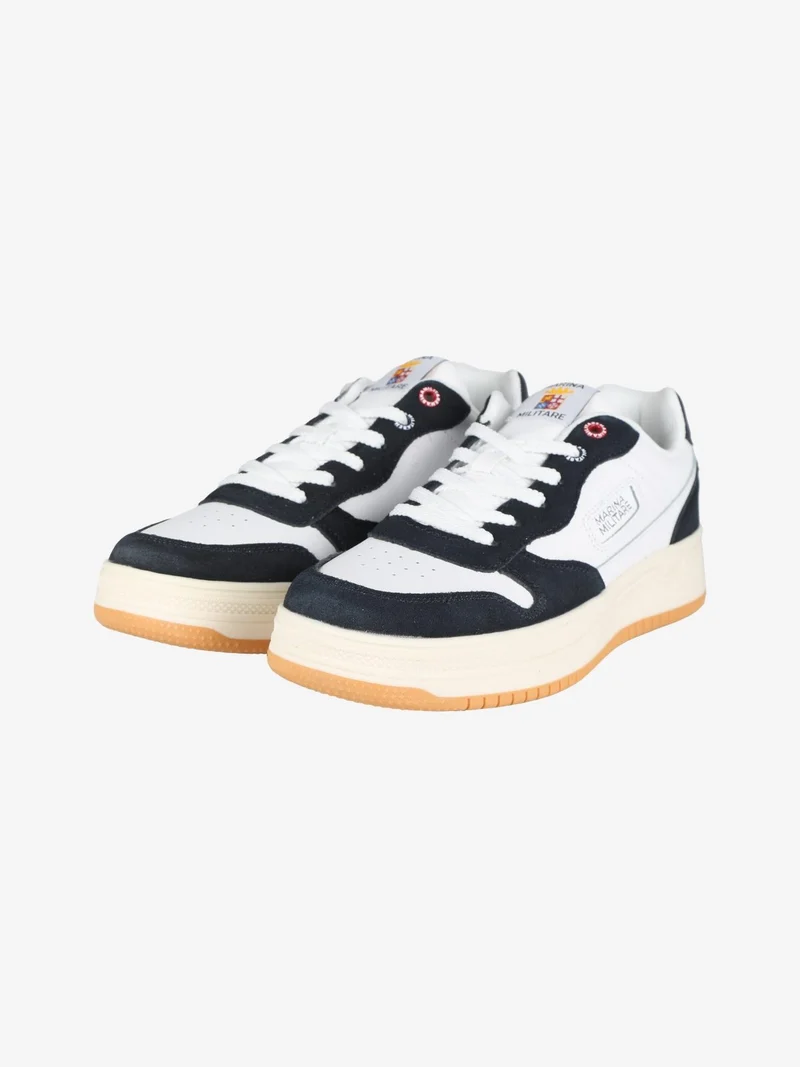 Sneakers basse in pelle da uomo - blu