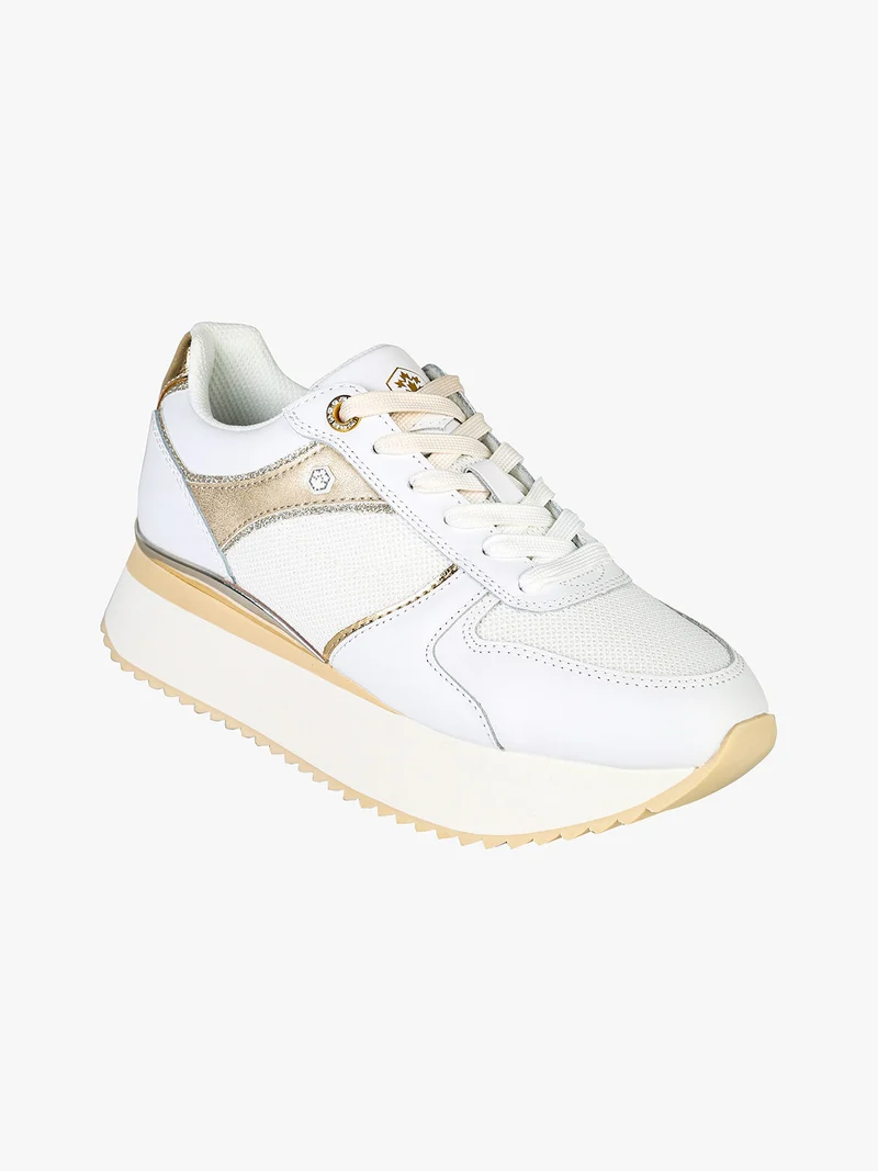 LOTUS Sneakers donna in pelle con platform - oro