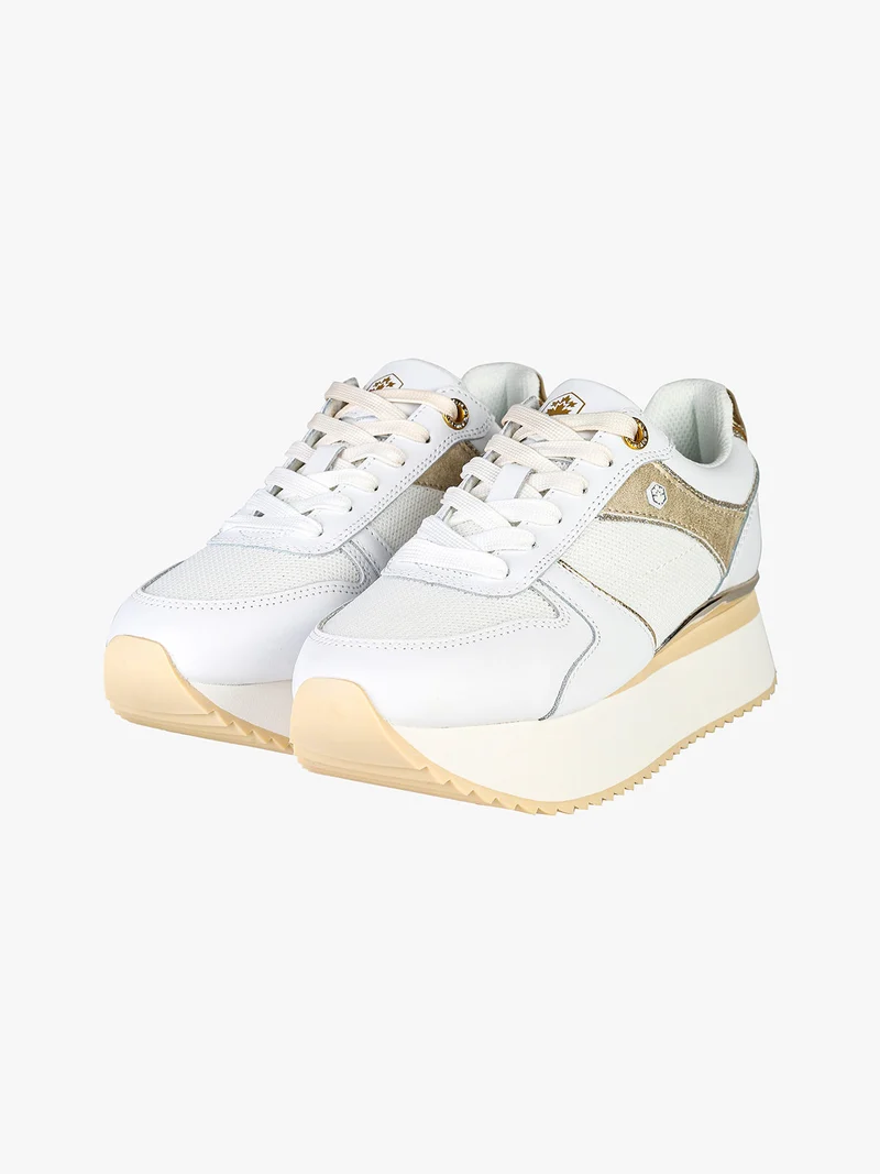LOTUS Sneakers donna in pelle con platform - oro