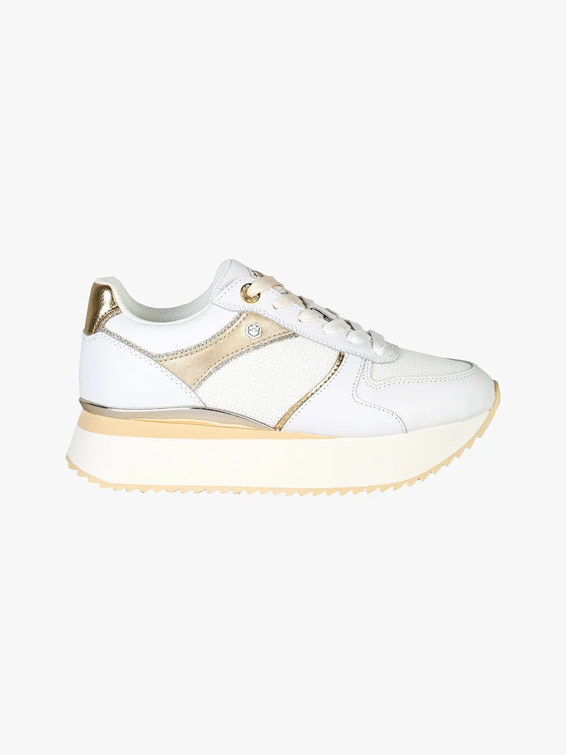 LOTUS Sneakers donna in pelle con platform - oro