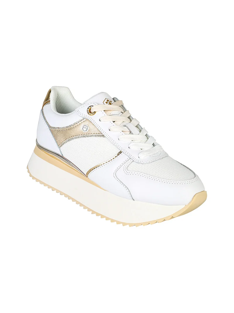 LOTUS Sneakers donna in pelle con platform - oro