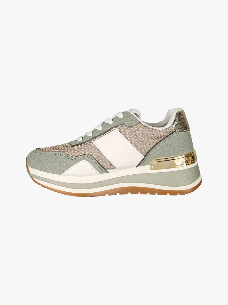 Sneakers donna con paltform e strass - oliva