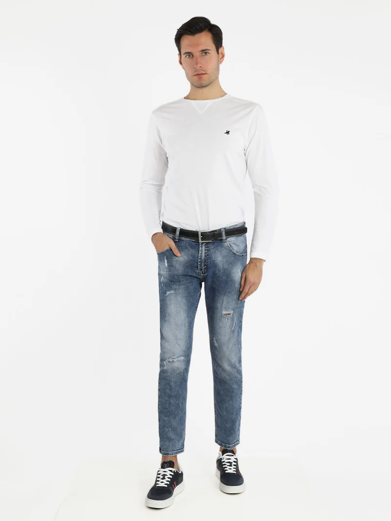 Jeans da uomo slim fit con strappi - jeans
