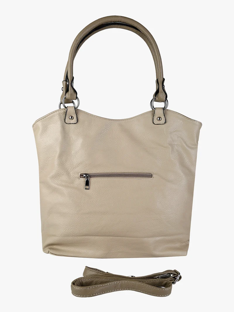 Borsa a spalla da donna in ecopelle - taupe