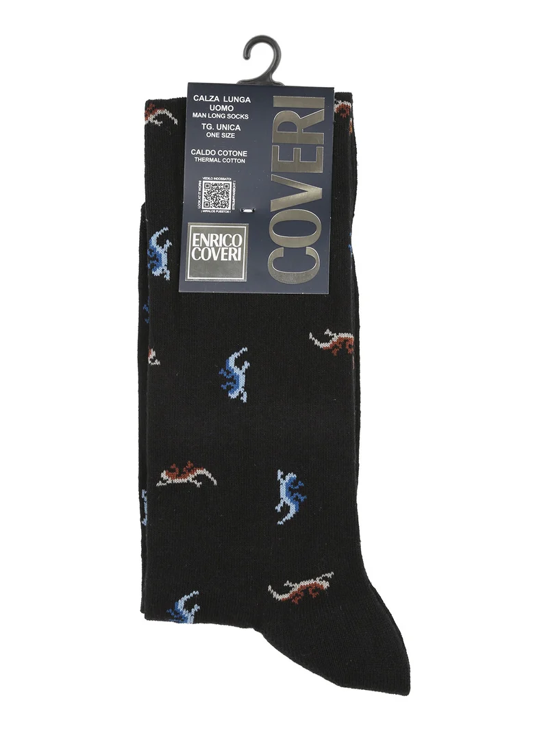 Calze lunghe da uomo in caldo cotone - azzurro