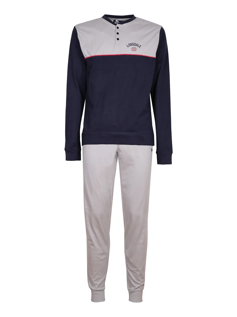 Pigiama lungo in cotone uomo - grigio