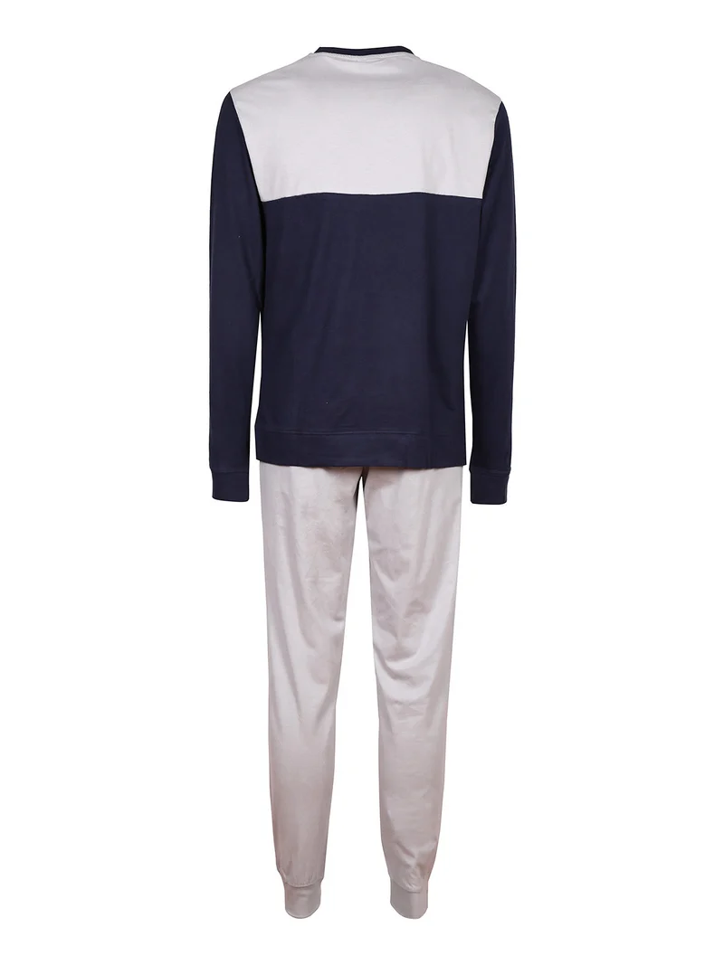 Pigiama lungo in cotone uomo - grigio