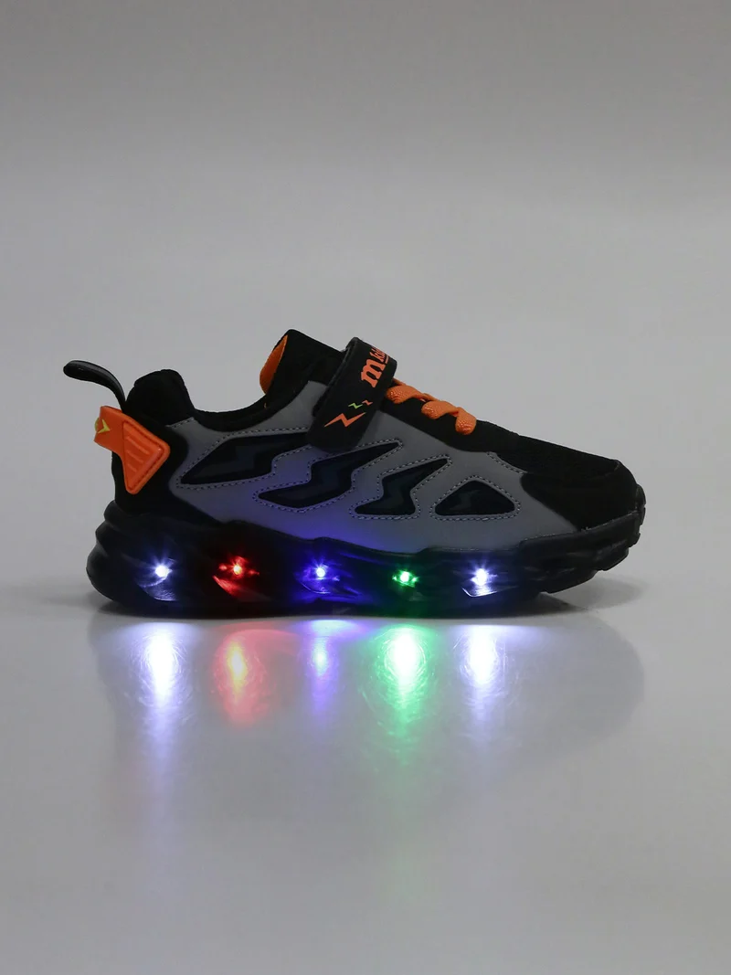 Sneakers sportive da ragazzo con luci - nero