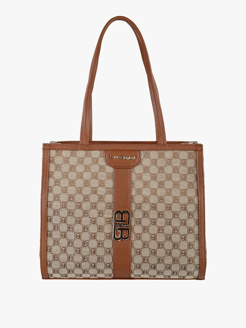 Borsa donna tote con doppi manici - marrone