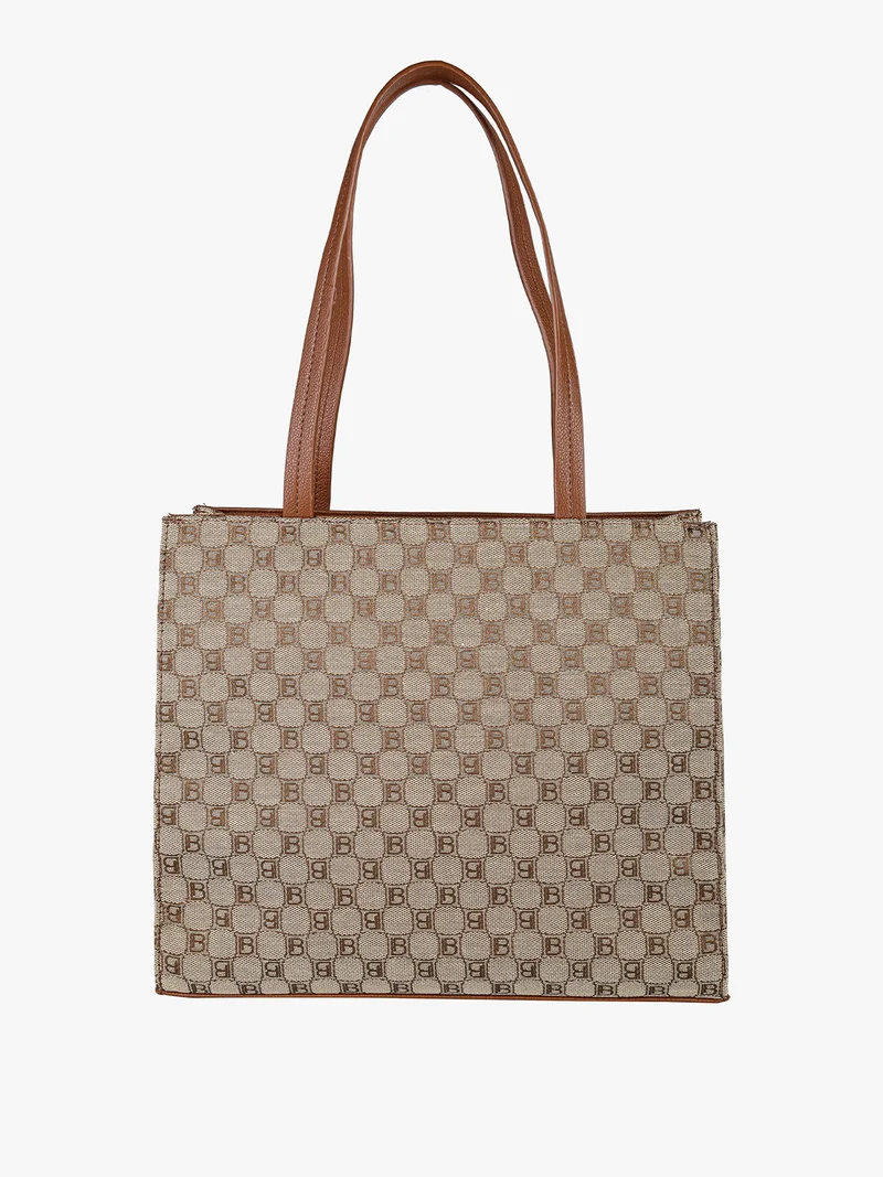 Borsa donna tote con doppi manici - marrone