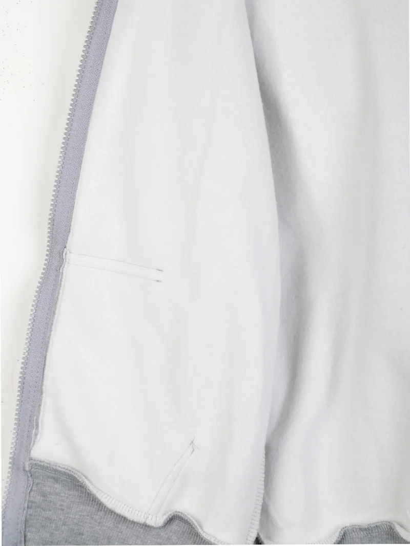 Felpa da ragazzi full zip con cappuccio e interno felpato - grigio