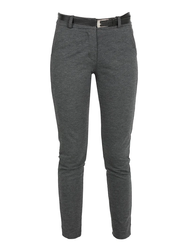 Pantaloni donna con cintura - grigio