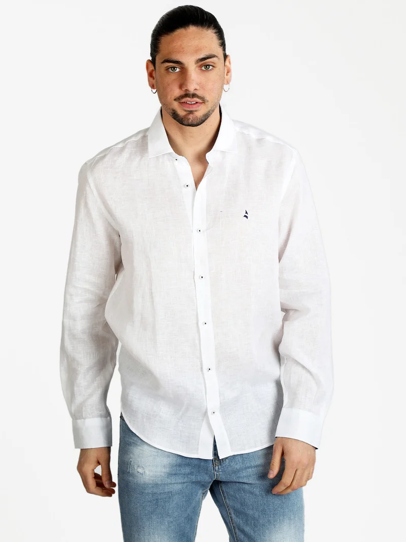 Camicia uomo in lino - bianco