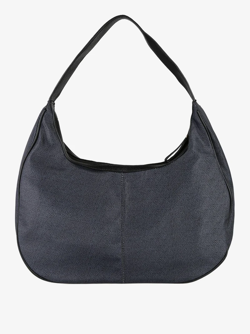 Borsa donna hobo in tessuto impermeabile - nero