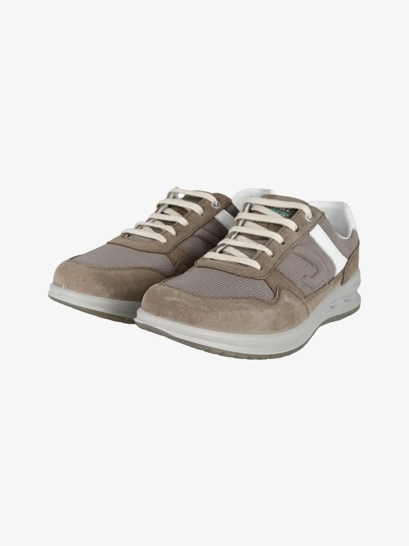 VESUVIO Sneakers in pelle stringate da uomo - taupe