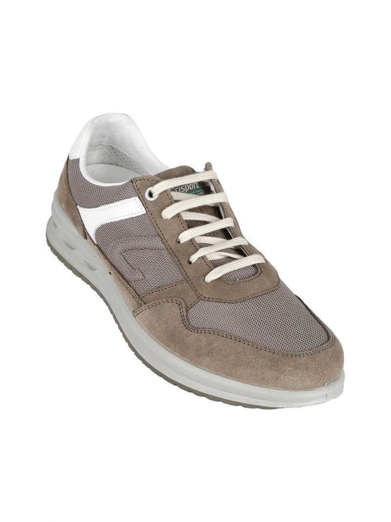 VESUVIO Sneakers in pelle stringate da uomo - taupe