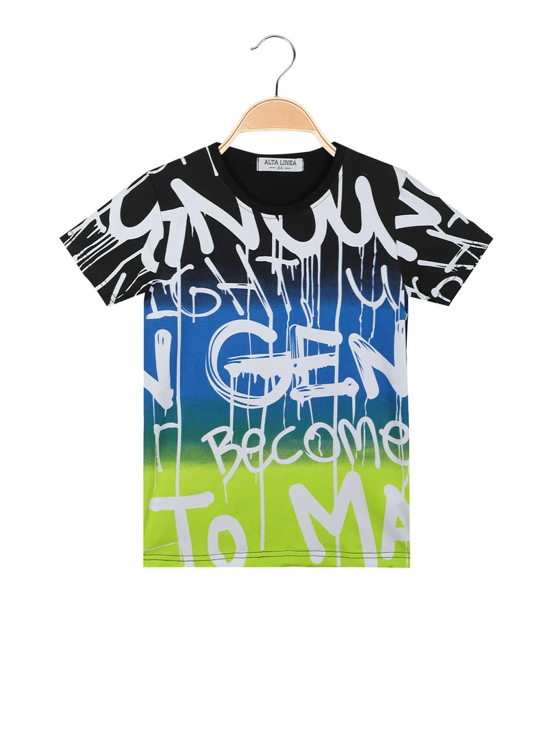 T-shirt da bambino con stampe - nero