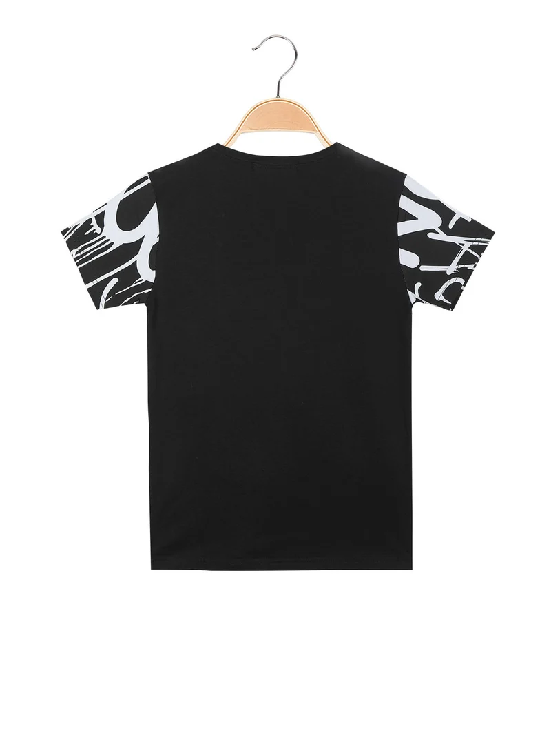 T-shirt da bambino con stampe - nero