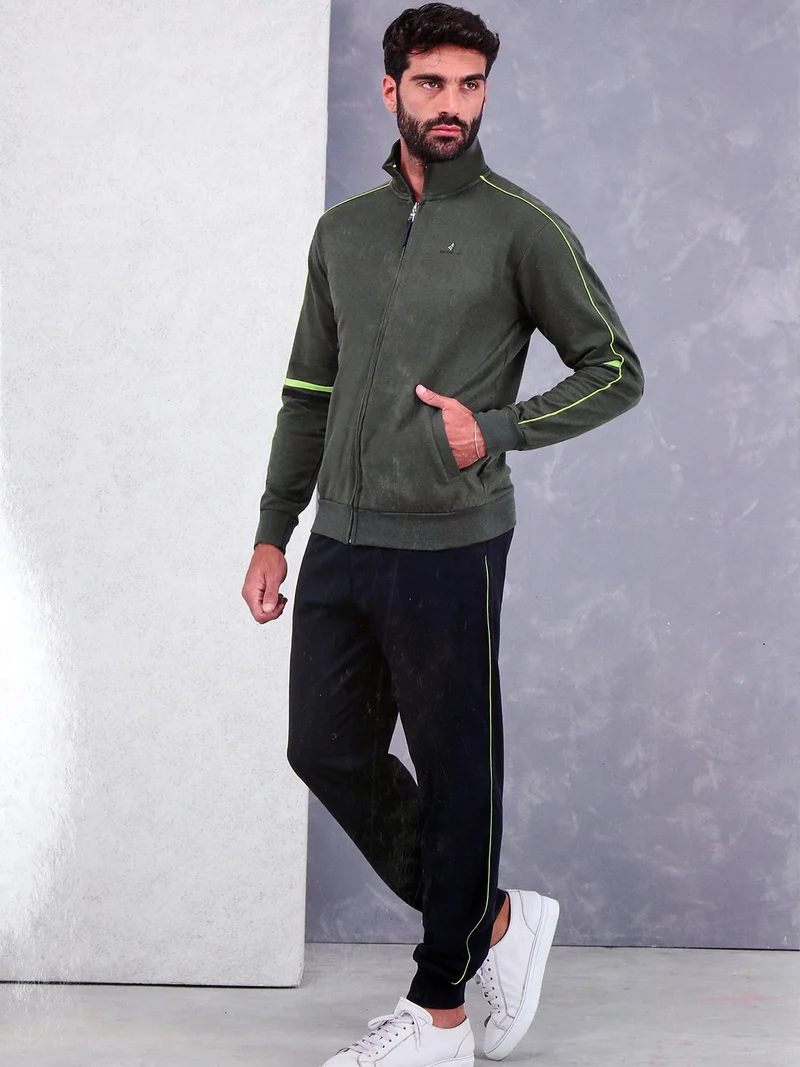 Completo tuta da uomo 2 pezzi con zip - militare