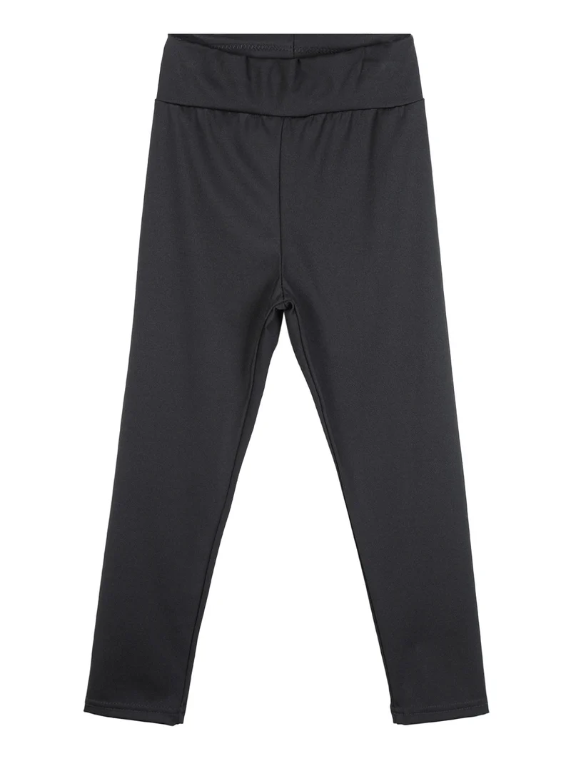 Completo tuta sportiva 2 pezzi da bambina con cappuccio e zip - nero