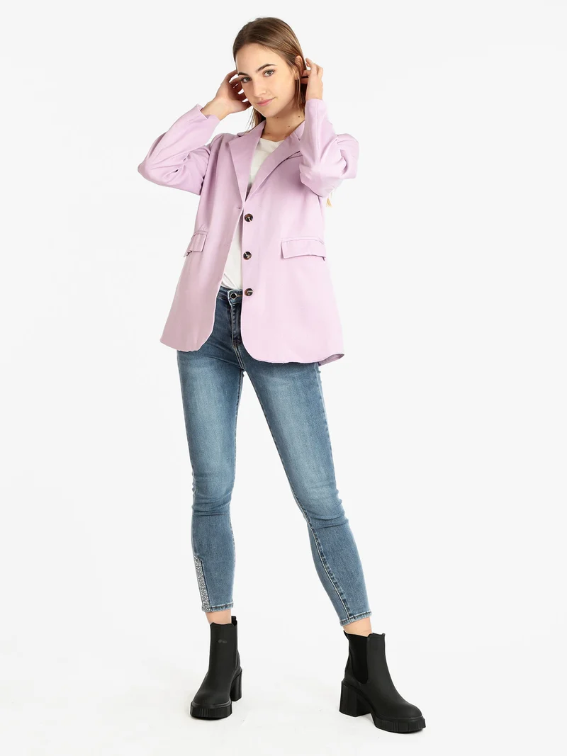 Blazer donna con bottoni - lilla