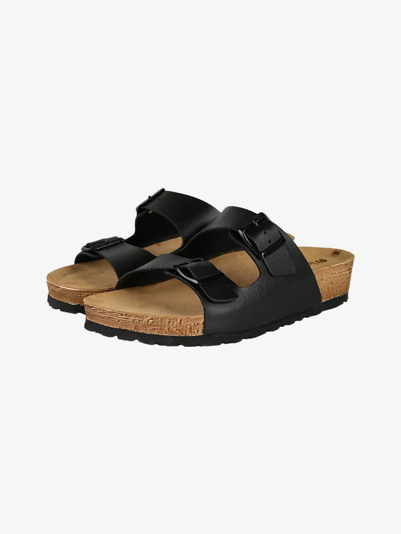 Ciabatte da donna con fibbie - nero