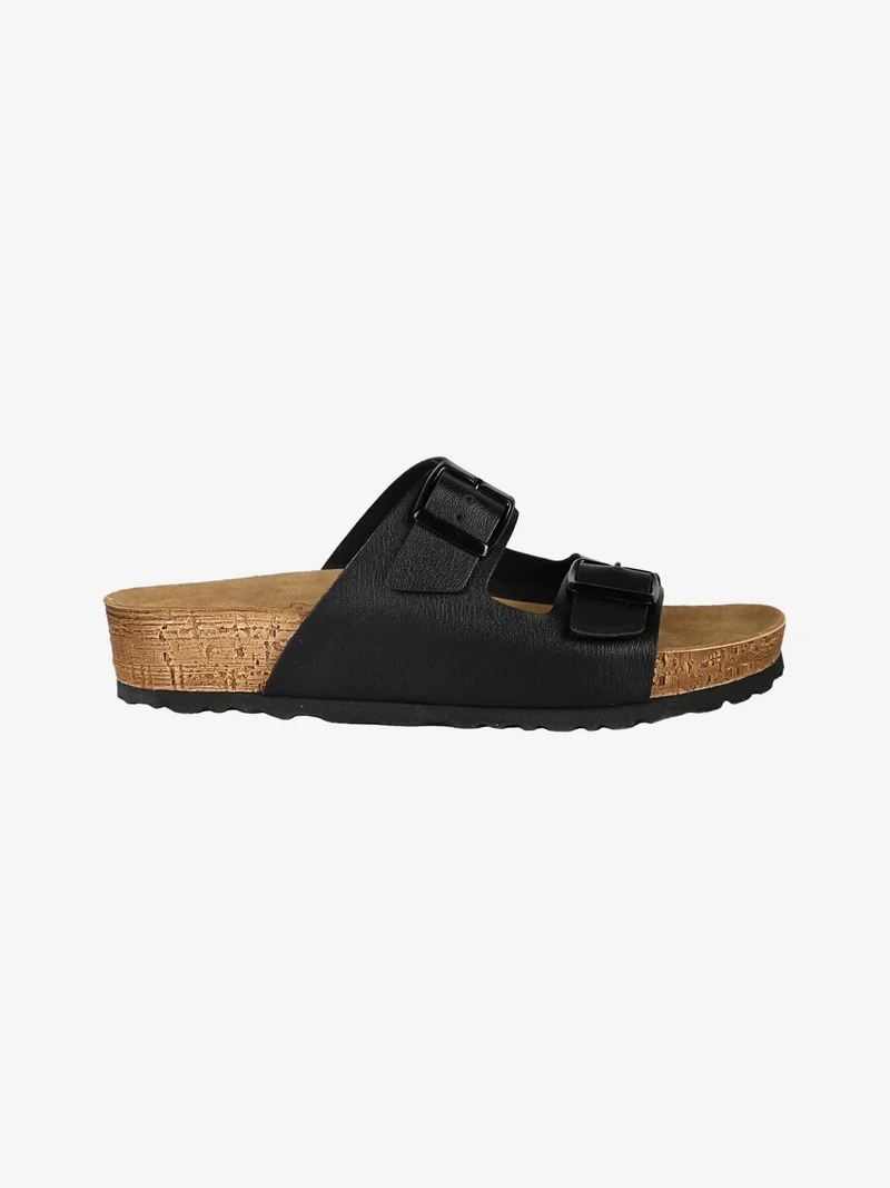 Ciabatte da donna con fibbie - nero
