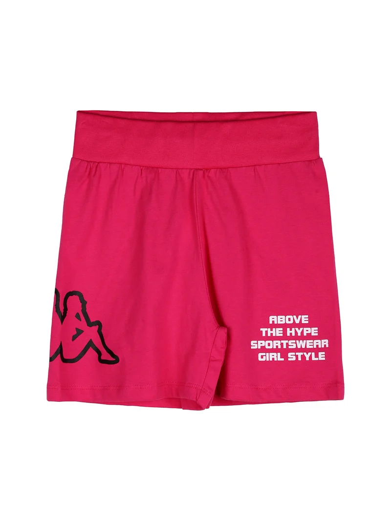 Completo corto 2 pezzi da ragazza in cotone con t-shirt e shorts - nero
