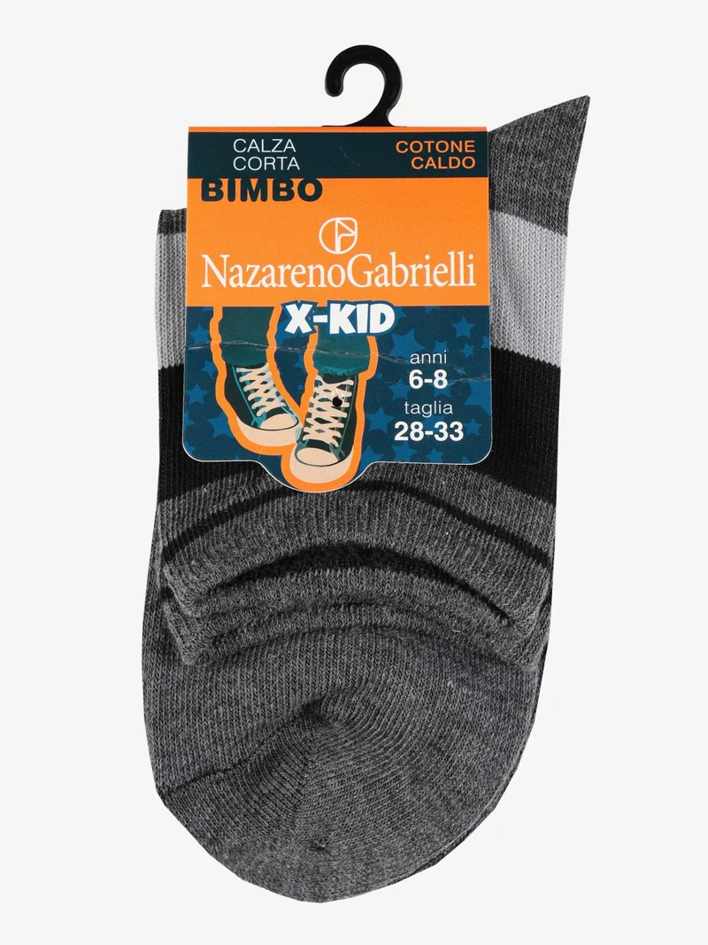 Calze corte in caldo cotone - grigio