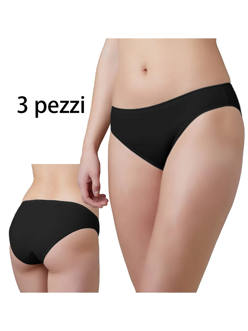 Slip mini donna confezione da 3 pezzi - nero