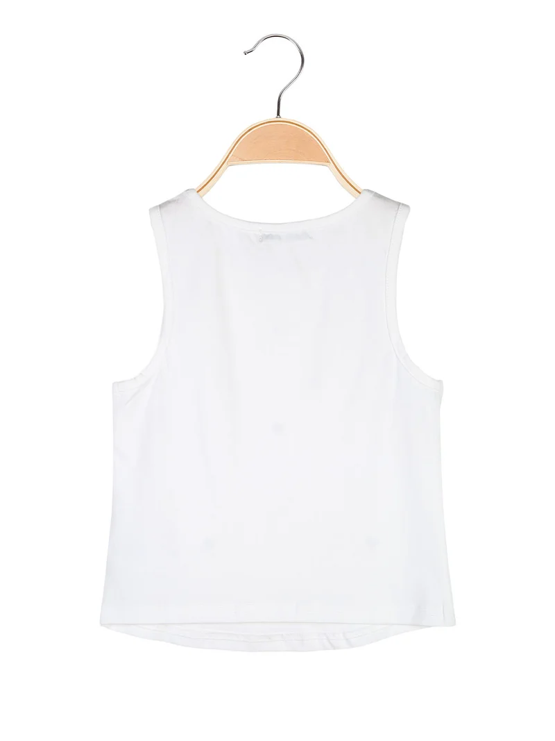 Top da ragazza con dettagli cuore - bianco