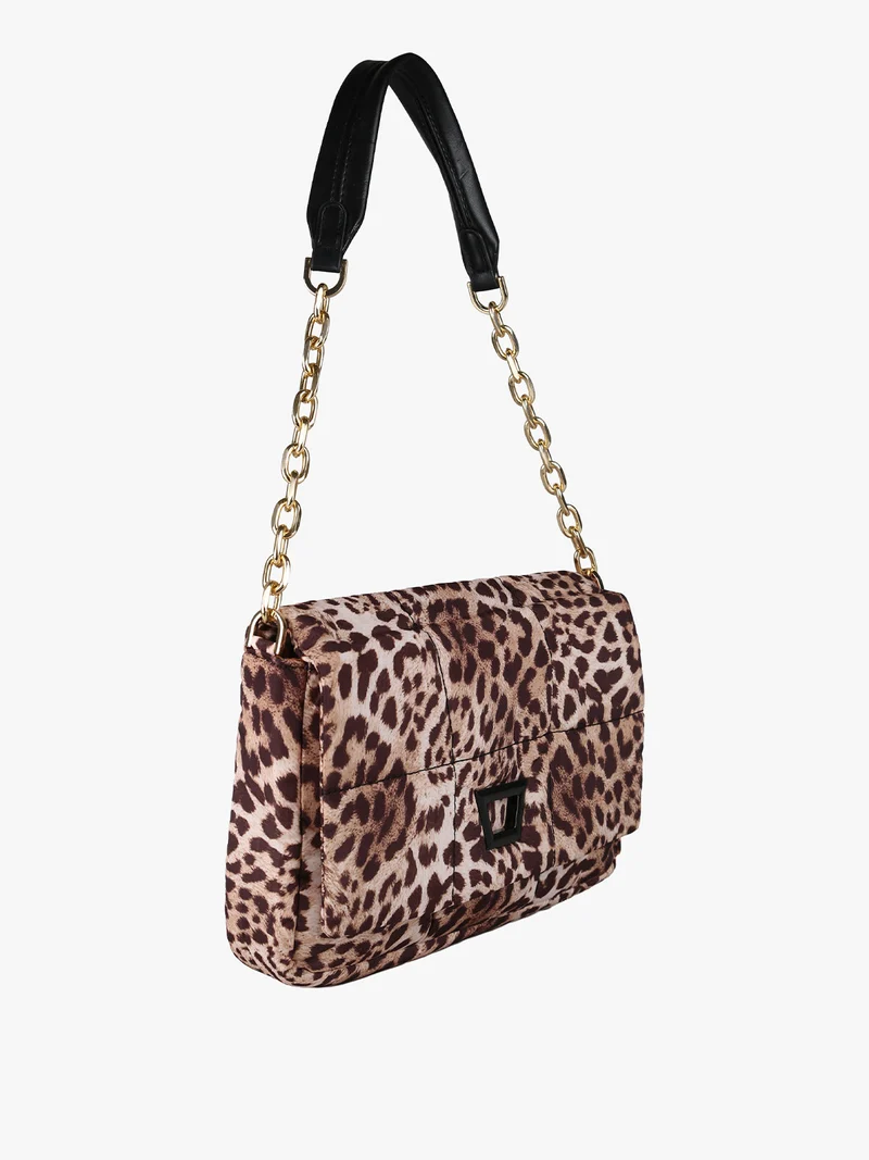 Borsa donna puffer trapuntata con manico a catena - multicolore
