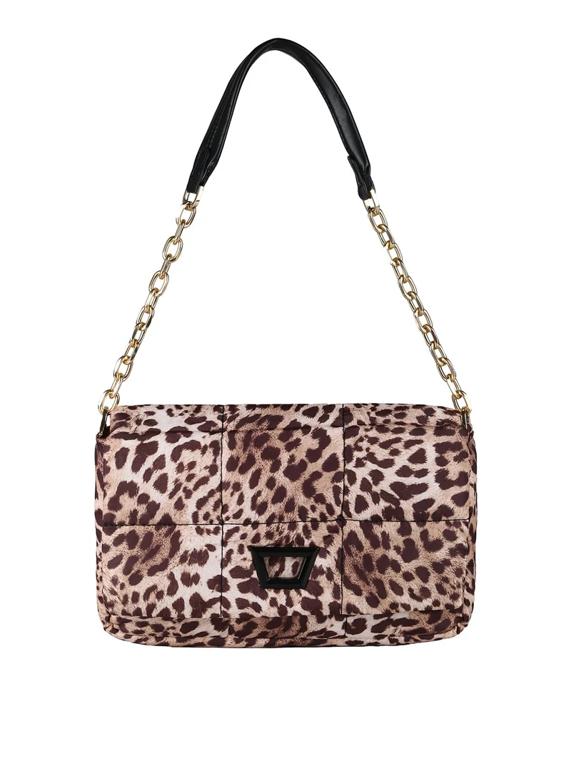Borsa donna puffer trapuntata con manico a catena - multicolore