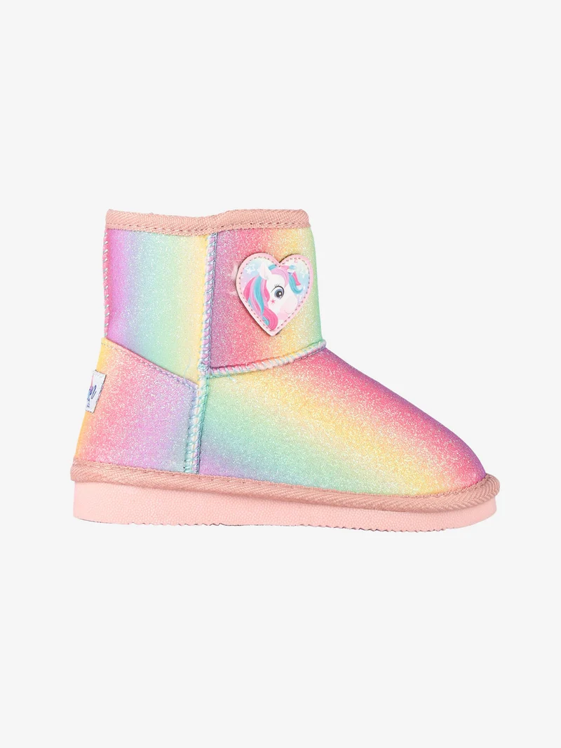 Stivaletti unicorno da bambina glitterati - rosa