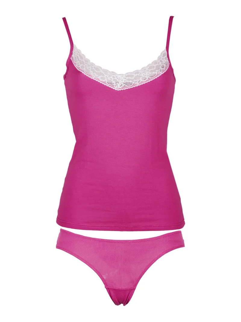 Coordinato intimo donna top + brasiliana - fucsia