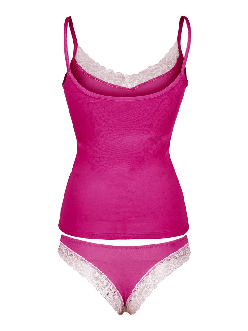 Coordinato intimo donna top + brasiliana - fucsia