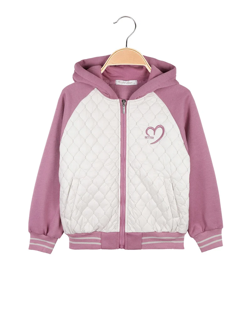 Giacca da bambina in felpa con cappuccio - rosa