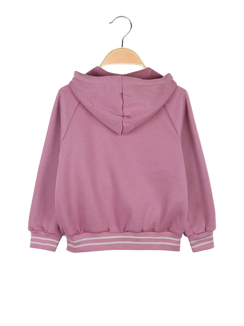 Giacca da bambina in felpa con cappuccio - rosa