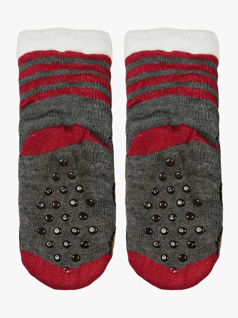 Calze antiscivolo Natale da bambini con pelo interno - grigio