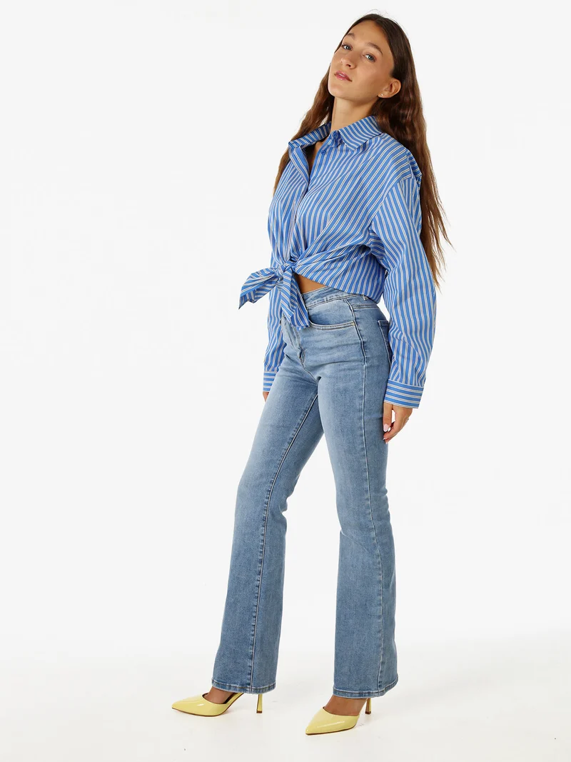 Jeans donna flare a vita alta - jeans