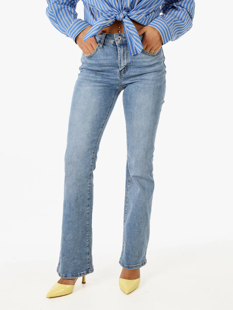 Jeans donna flare a vita alta - jeans