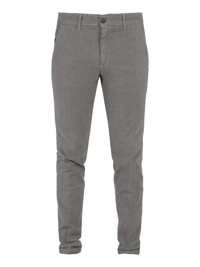 Pantaloni slim fit da uomo in cotonte texturizzato - khaki