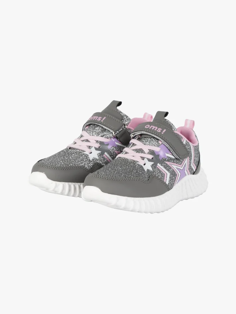 Sneakers da bambina con glitter - grigio