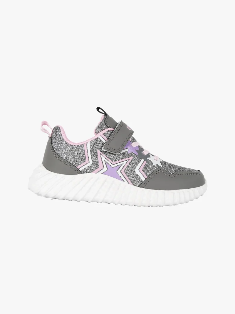 Sneakers da bambina con glitter - grigio