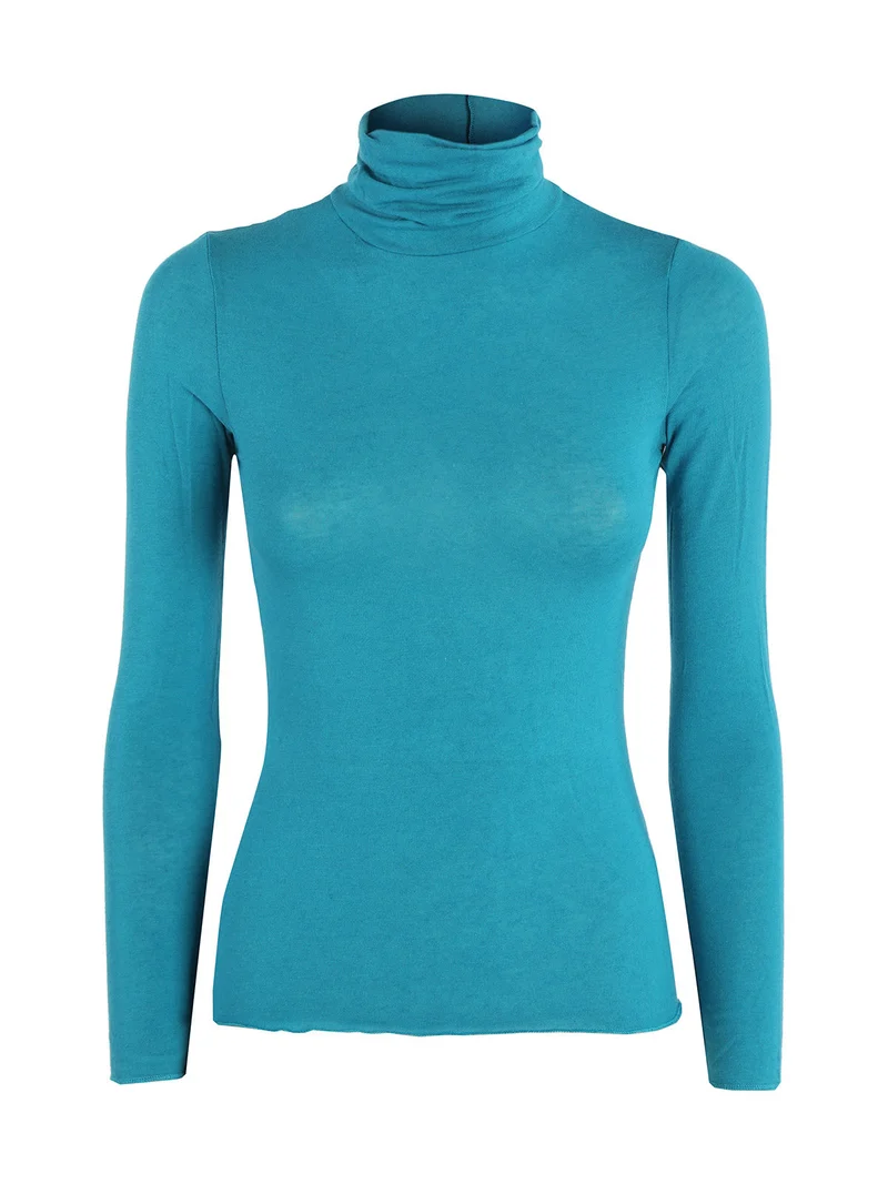 Maglia dolcevita donna in cashmere ultra light - ottanio