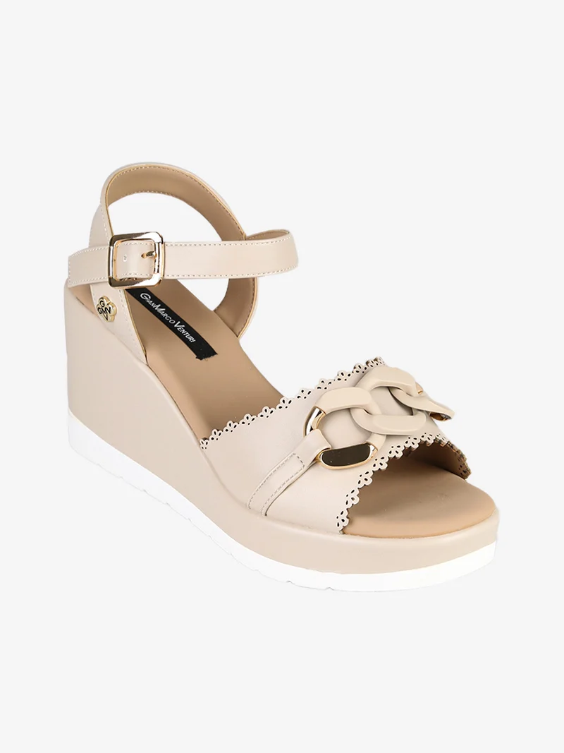 Sandali da donna con zeppa - beige